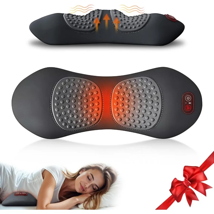 

Перезаряжаемая электрическая подушка для поясничной поддержки 3 в 1, регулируемая по высоте для массажера спинки кровати и стула с подогревом спины