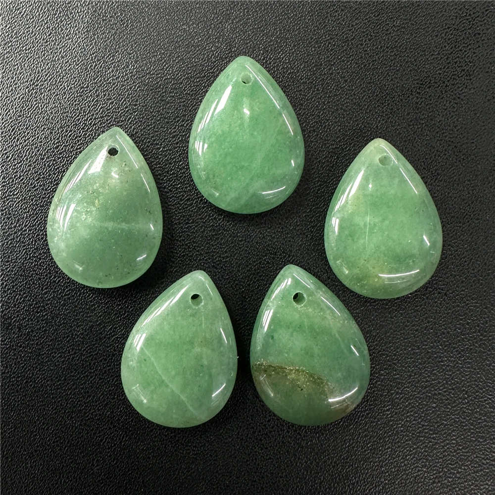 18X25MM Smooth Natural Green Aventurine Jades Water Drop Pendant