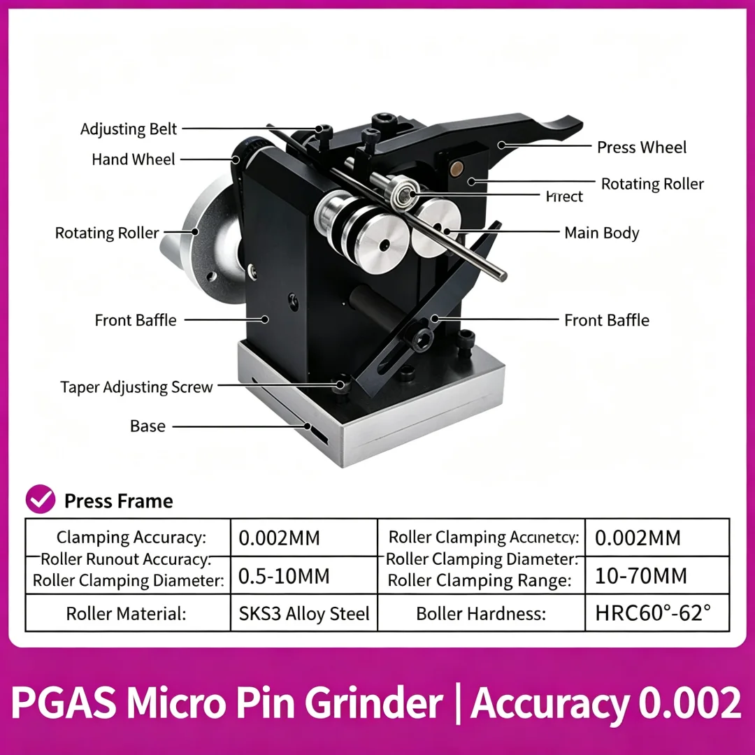PGAS Mini Needle Grinding Machine Micro Punch Grinder High Precision Concentricity Measuring Tool for Punch Ejector Pin