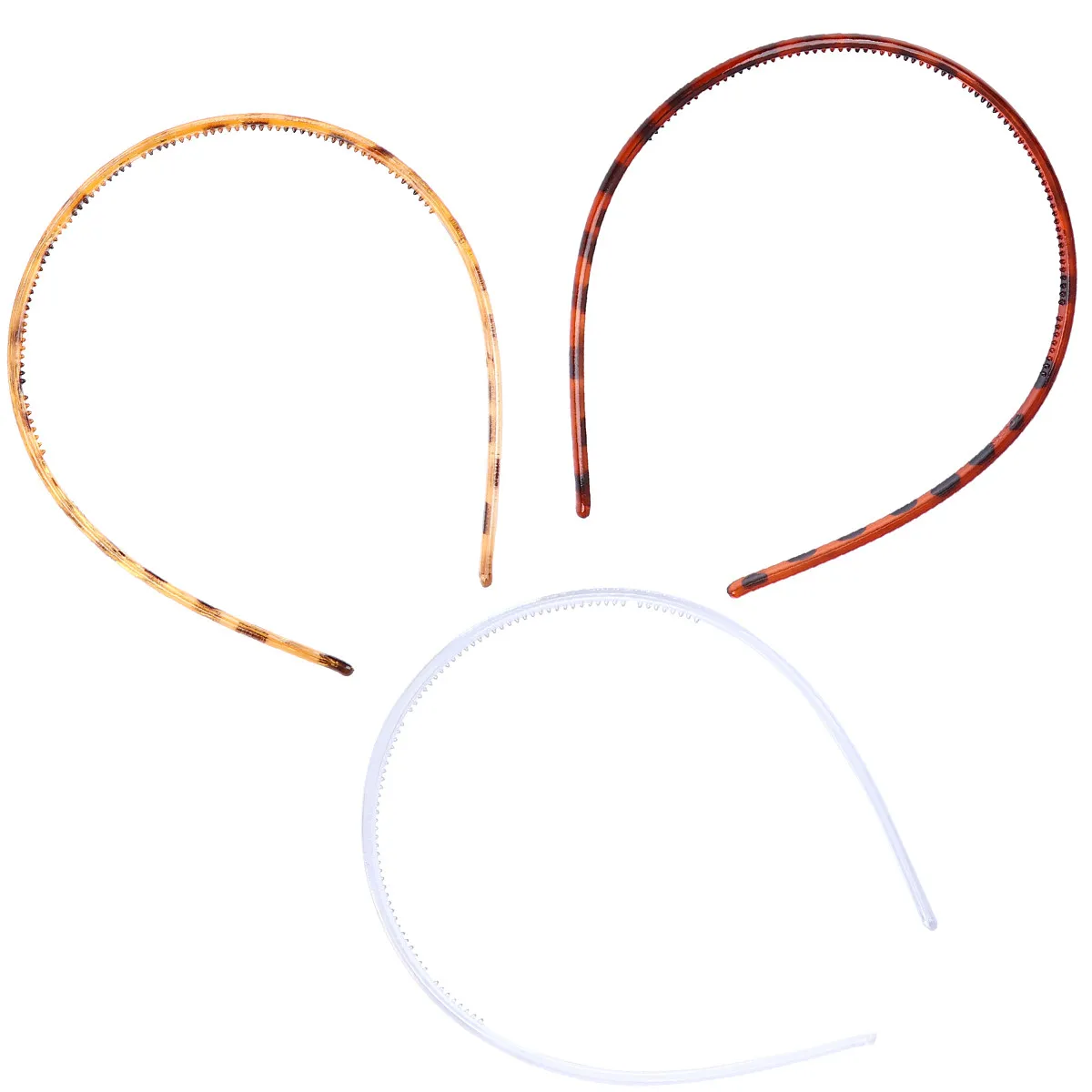

6Pcs Plastic Toothed Hair Hoop Non Slip Headband Women Men Simple Design Comfortable Narrow Band Hair Decor Fashion
