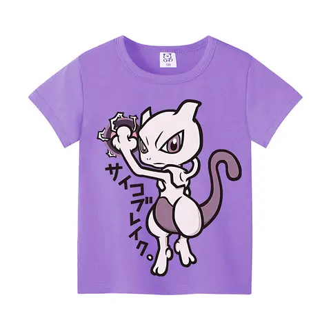 Pokemon Barn T-shirt Sommar Kortärmad Pikachu Bulbasaur Kawaii Figurer Anime T-shirt Trendig Bomull Hemkläder Toppkläder 8 best sales Pikachu T-shirt - №3