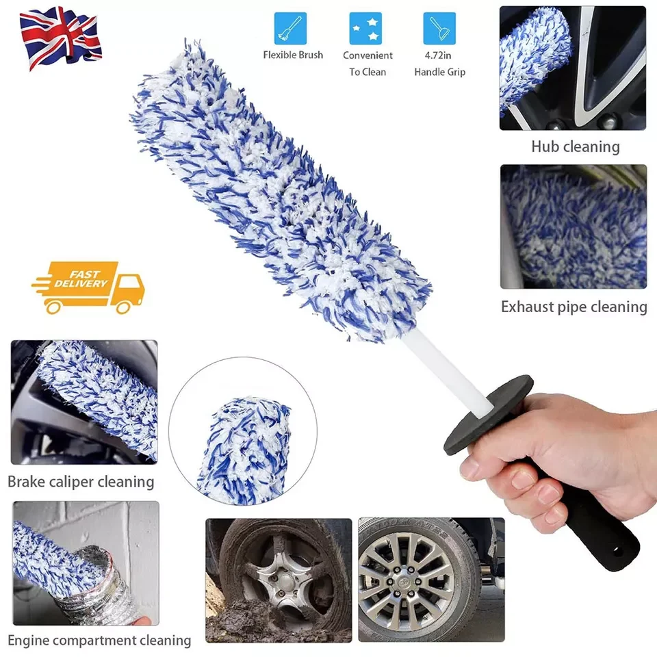 Car Wheel Cleaning Soft Brush Tool Tire Washing Clean Alloy Bristle Cleaner