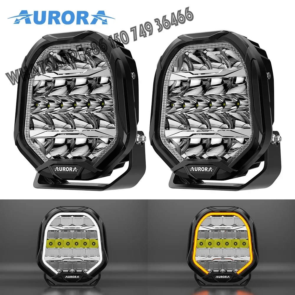 

HOT sale Aurora ATV UTV 9 Inch pair Off Road Lights Amber Car Auto Off Road Lights Round Led Driving Light