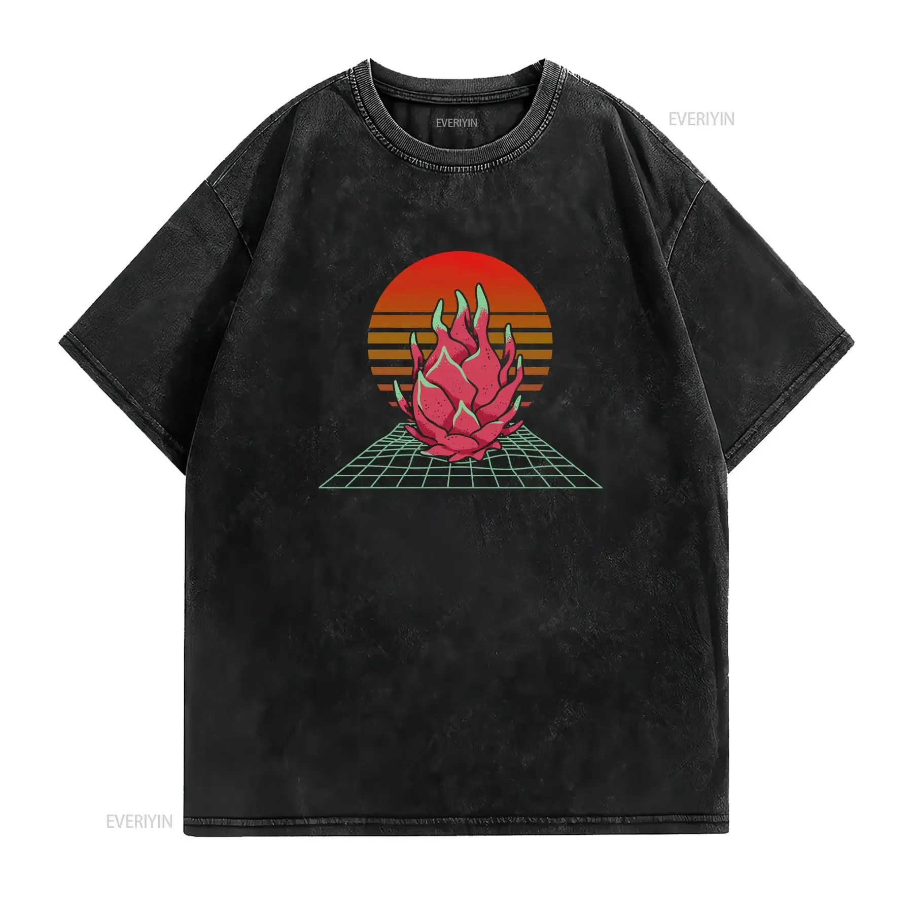 Dragon FruiT T Shirt Pitaya DragonfruiT Synthwave Retrowave 1980s Style Lover   vintage Washed Slightly Stretched fashion