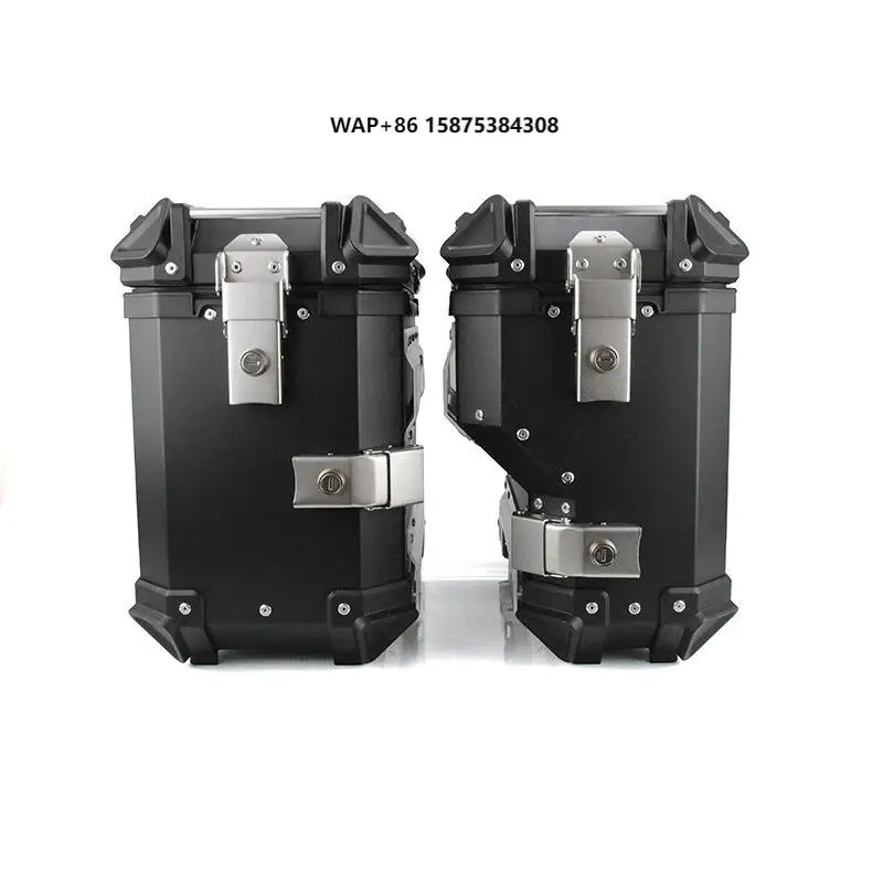 

38L Motorcycle Side Pannier Luggage Trunk Case Tool Box Saddlebag Storage Saddle Bag Aluminum Universal