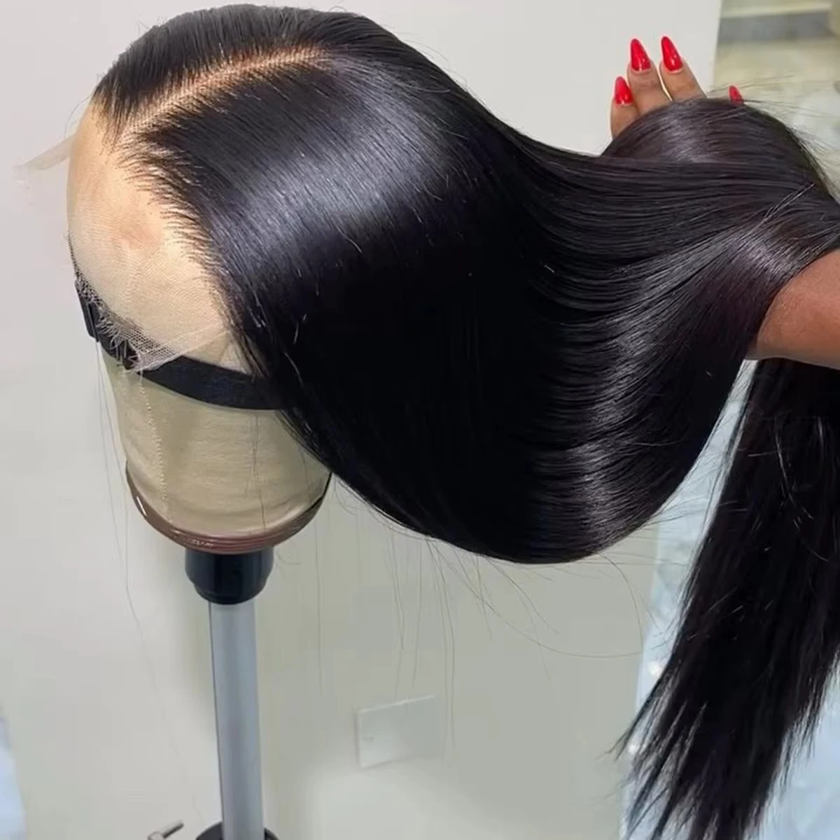 

180 Density 13x4 Lace Front Human Hair Wigs For Women Straight Lace Wig Pre Plucked Bleached Knots Transparent Lace Frontal Wig