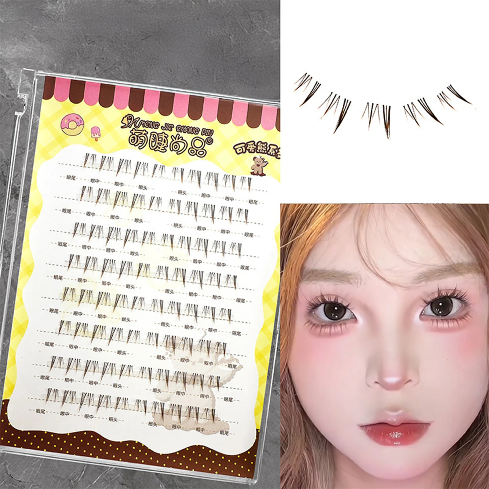 12-13mm Ciglia Finte Individuali Cluster di Ciglia Manga Soffici Morbide Naturali Anime Ciglia Estensione Forniture Strumento di Trucco di Bellezza