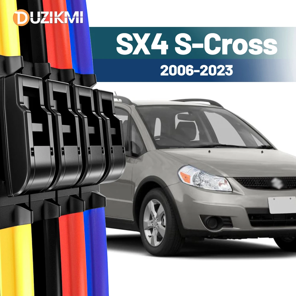 Für Suzuki SX4 S-Cross 2006-2023 2015 2016 2017 2018 2019 2020 2021 2022 2 Stück Frontscheibe Scheibenwischerblätter Rot Blau