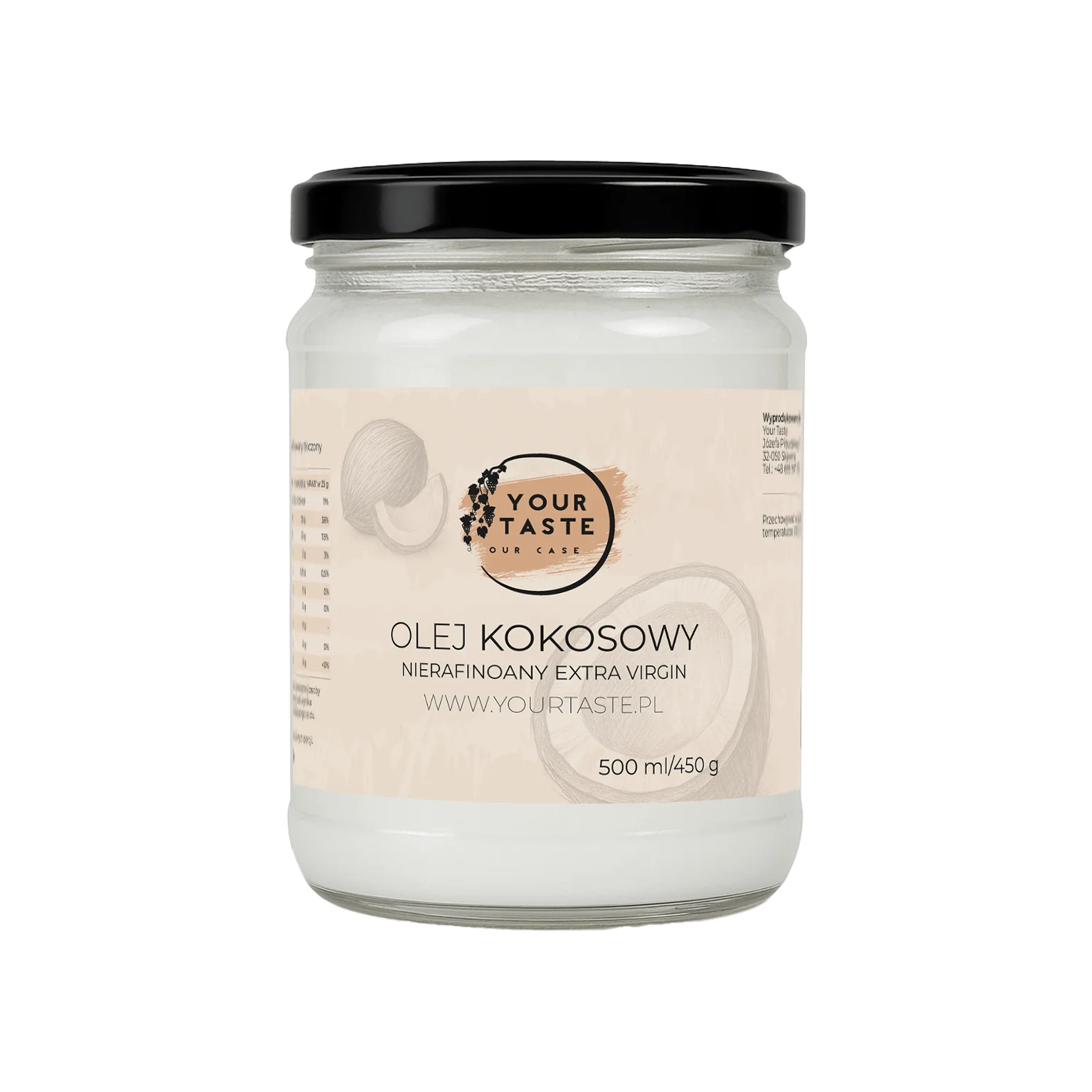 Your Taste Aceite de coco sin refinar Virgen Extra 500 ml