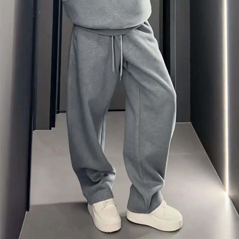 

Зимний мужской флисовый и утолщенный повседневный комплект спортивной одежды, толстовка с капюшоном в парном стиле, спортивные штаны-бананы, удобный комплект из двух предметов