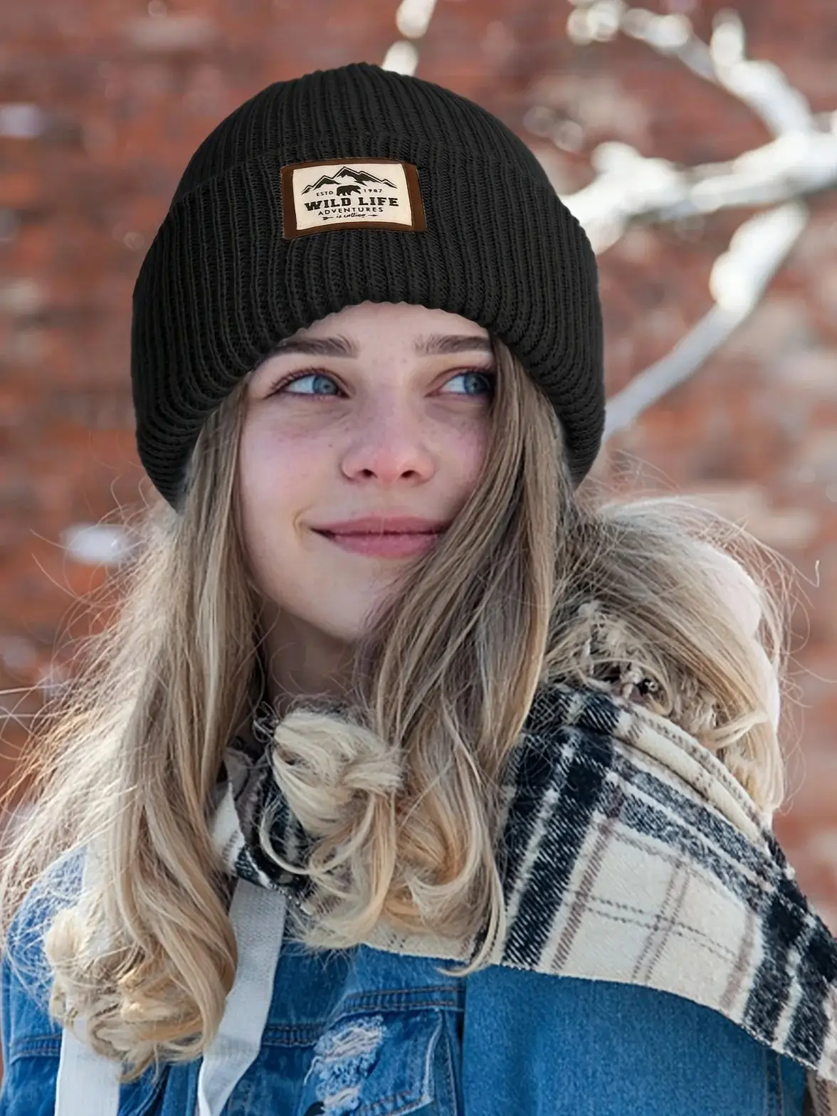 AliExpress WRELS Winter Knitted Beanie Hat Thickened Elastic Warm Running Skull Cap Windproof Men Women Hiking Cycling Hiking Pullover Hat