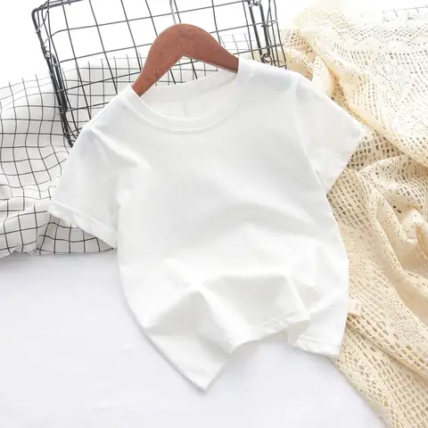 단색 100% 코튼 티셔츠, 소년 소녀 어린이 의류, 블랙 티셔츠, 여름 캐주얼 화이트 반팔 티셔츠, 고품질 상의 Best5 단색 100% 코튼 티셔츠, 소년 소녀 어린이 의류, 블랙 티셔츠, 여름 캐주얼 화이트 반팔 티셔츠, 고품질 상의 Best5