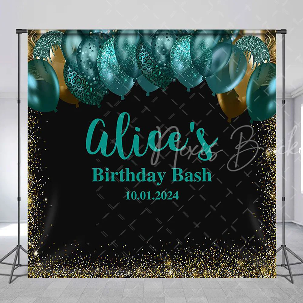 

Шалфейный зеленый воздушный шар с золотым блеском, индивидуальное имя, фон для дня рождения, тематическая вечеринка в стиле сафари в джунглях, фон для фотобудки, декор