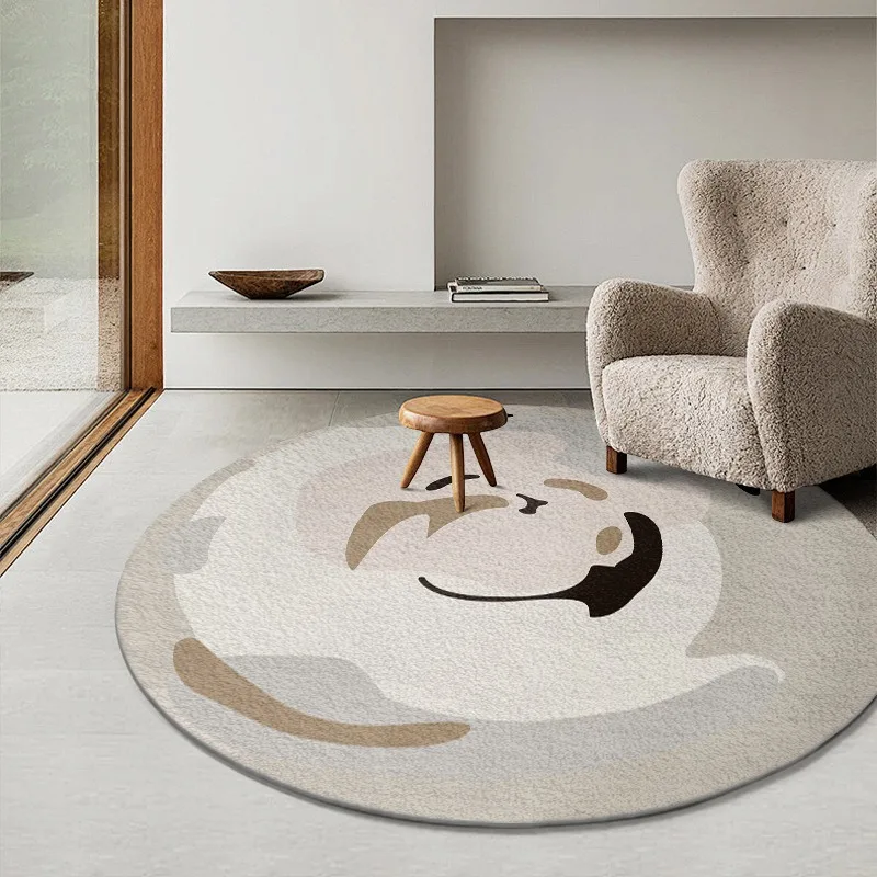 Luxury Round Area Rugs Plush Cozy Design Warm Comfort Text Zebra Pattern Modern Living Room Home Decor