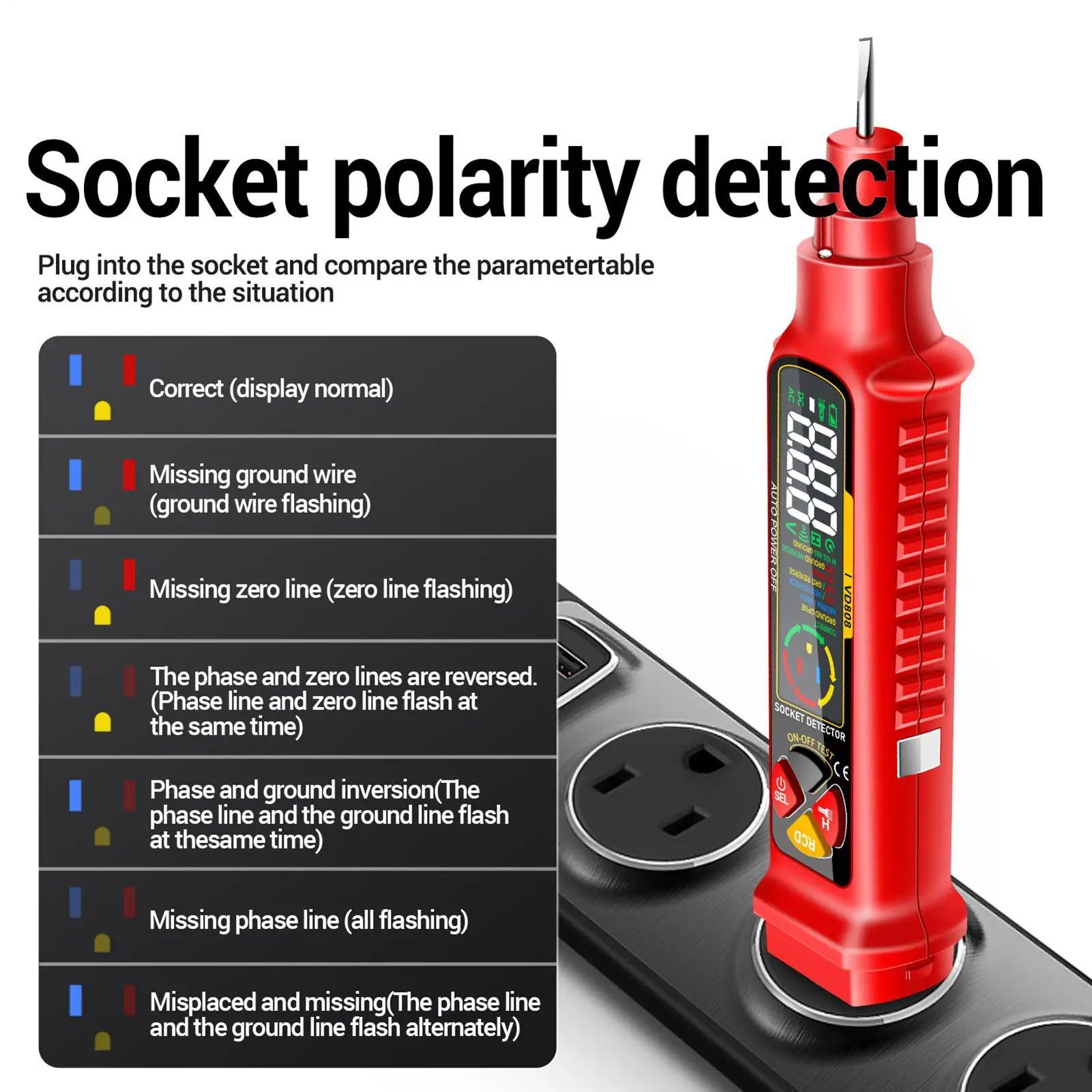 Circuit Breaker Finder Outlet Checker Smart With LED Display & Light 2-300V Electric Circuit Tracer For Home Electric Power Rv