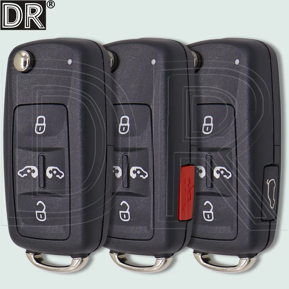 Carcasa de Repuesto para Llave de Coche DR 4/5 Botones, Modelo HU66, para Volkswagen VW Sharan, Multivan T5, Caravelle MPV