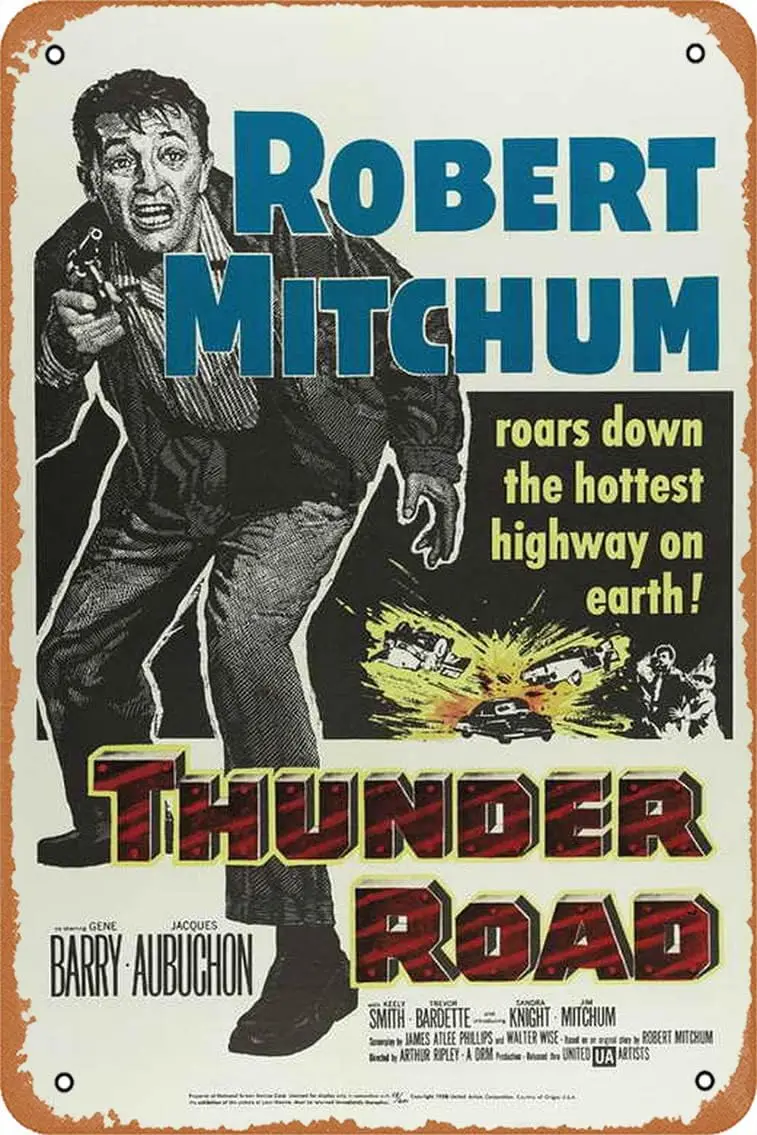 Retro Metal Tin Sign Thunder Road Movie Poster Home Bar Shop Decorations Coffee Vintage Sign Gift 8X12 Inch sign