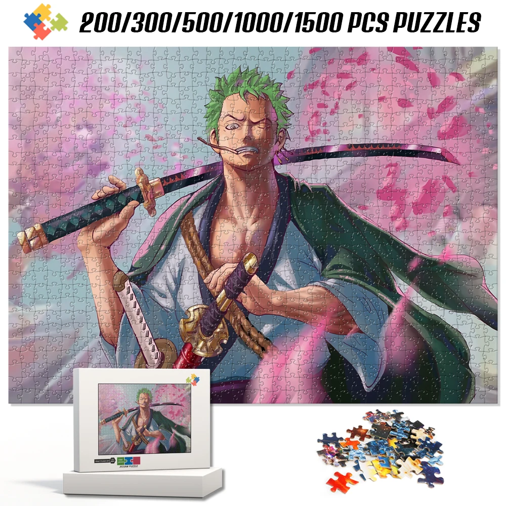 Zoro Under The Cherry Blossoms Cartoon Animation Puzzle Children's Enlightenment Montessori Educational Toy Best Gift for Family