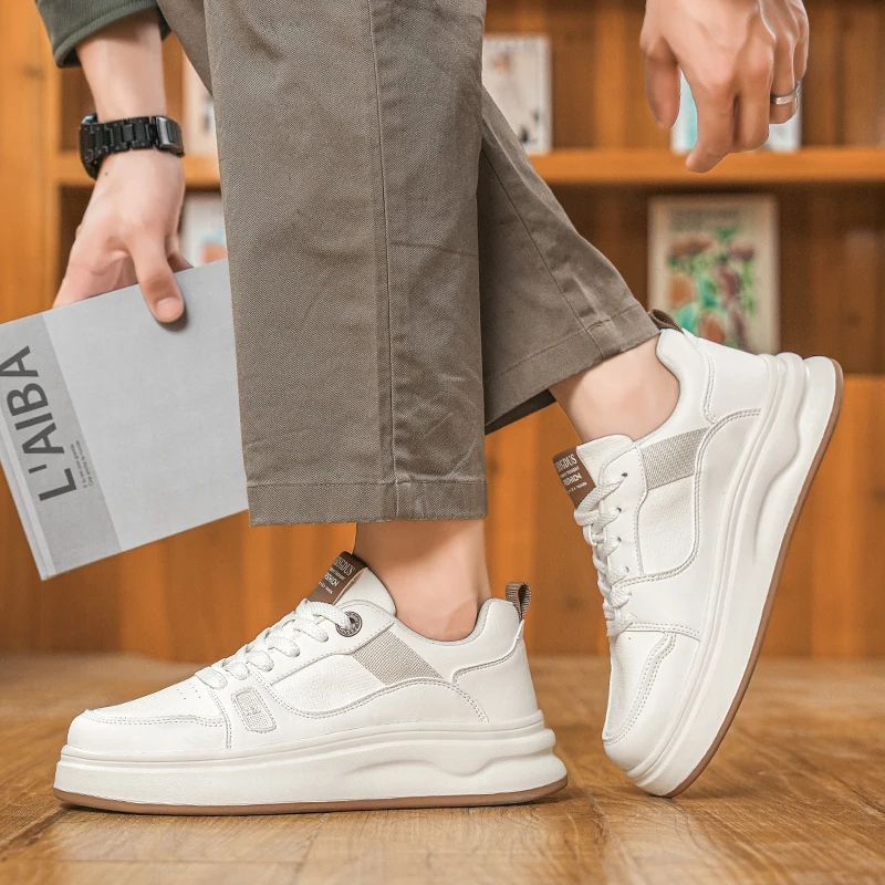 

Мужские кроссовки из вулканизированной кожи, повседневная спортивная обувь, теннисная обувь, прогулка для отдыха, обувь для скейтборда, мода, новинка 2022 г.