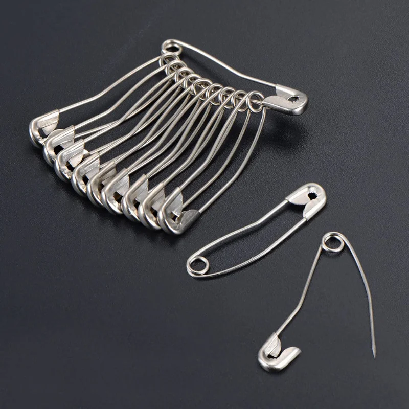 60/100pcs/box Curved Safety Pins Silver 38mm Sewing Pins Quilting Knitting Bending Pin for DIY Blankets Crafts Brooch Making