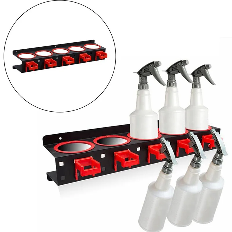 

Sprays Bottle Storage Rack Mounted Bracket With Hooks Accessories Sprays Can Organizer Display Hanging Garage Workplace