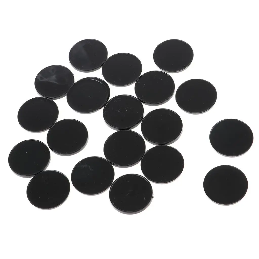 20pcs Black Plastic Model Bases 22mm for Miniature RPG Wargame