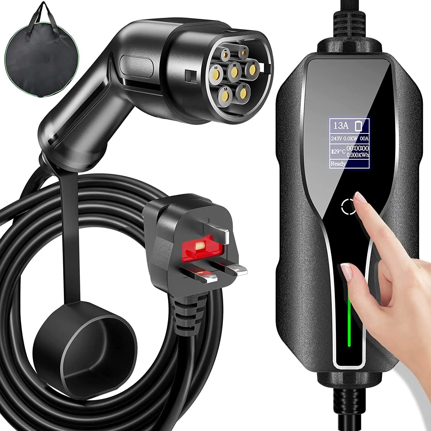 Type2 European Standard Portable Charger 13A for British Hong Kong UK Singapore Travel Charging AC Home Charging Station