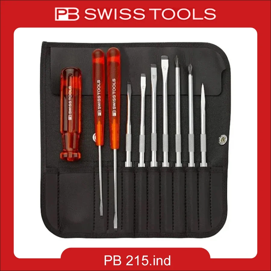 

PB 215.ind SWISS TOOLS 10 in 1 Screwdriver Set Slotted/Phillips with Roll-Up Case and Classic Handle