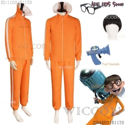 Movie Vector Cosplay Costume Orange Jakect Pant Glasses Wig Outfits Victor Set Mushroom-shaped Halloween Fancy Suit Party Prop