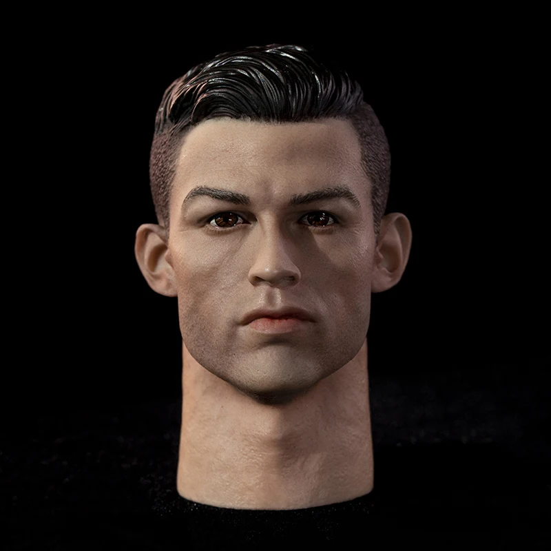 

For Sale 1/6th Hand Painted Cristianoronaldos Male Soccer Superstar Head Sculpt Carving for 12'' PH TBL Action Figure