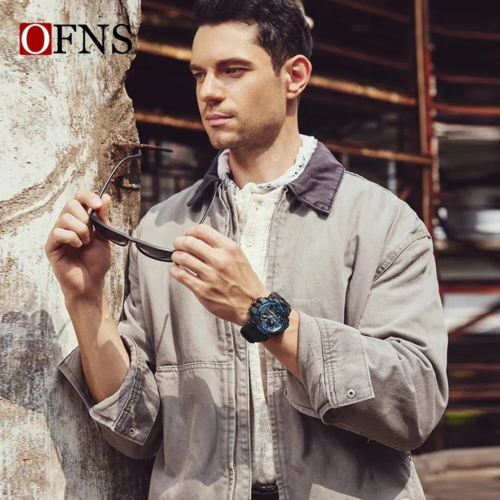 OFNS Top Brand G Style Military Watch Men Multifunction LED Digital Sports Watches Mens Waterproof Electronic Quartz Wristwatch