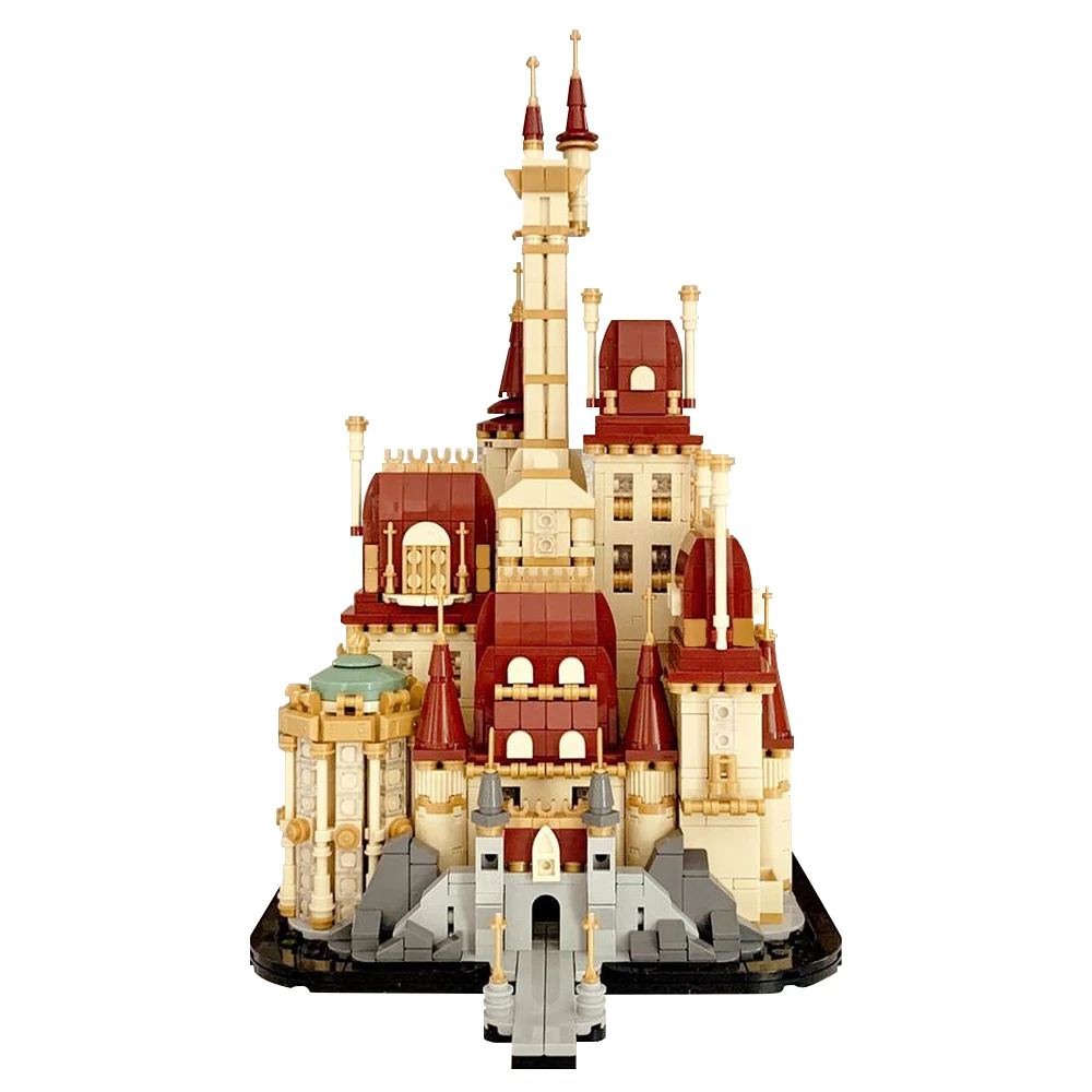 MOC Movie Scene Beasts Castle Model Building Blocks Pledge Love Château de Chambord Architecture Bricks Toys for Children Gift