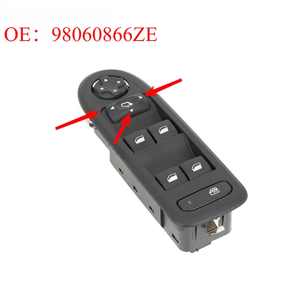 

For Peugeot 208 308 408 508 2010 2011 2012 2013 Master Electric Window Lifter Control Switch Button 96666289ZE 98060866ZE