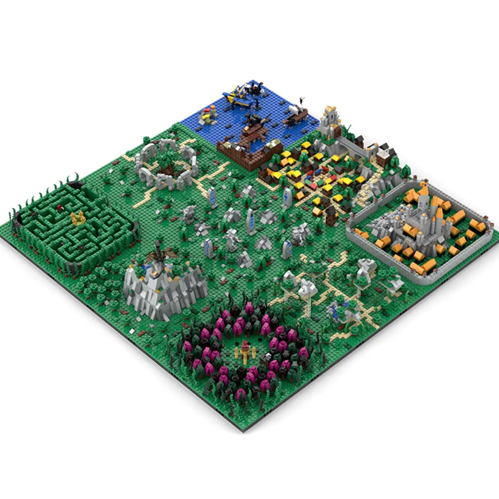

C4761 Fictional World with 9s Medieval Town Castle Forest 6265 Parts
