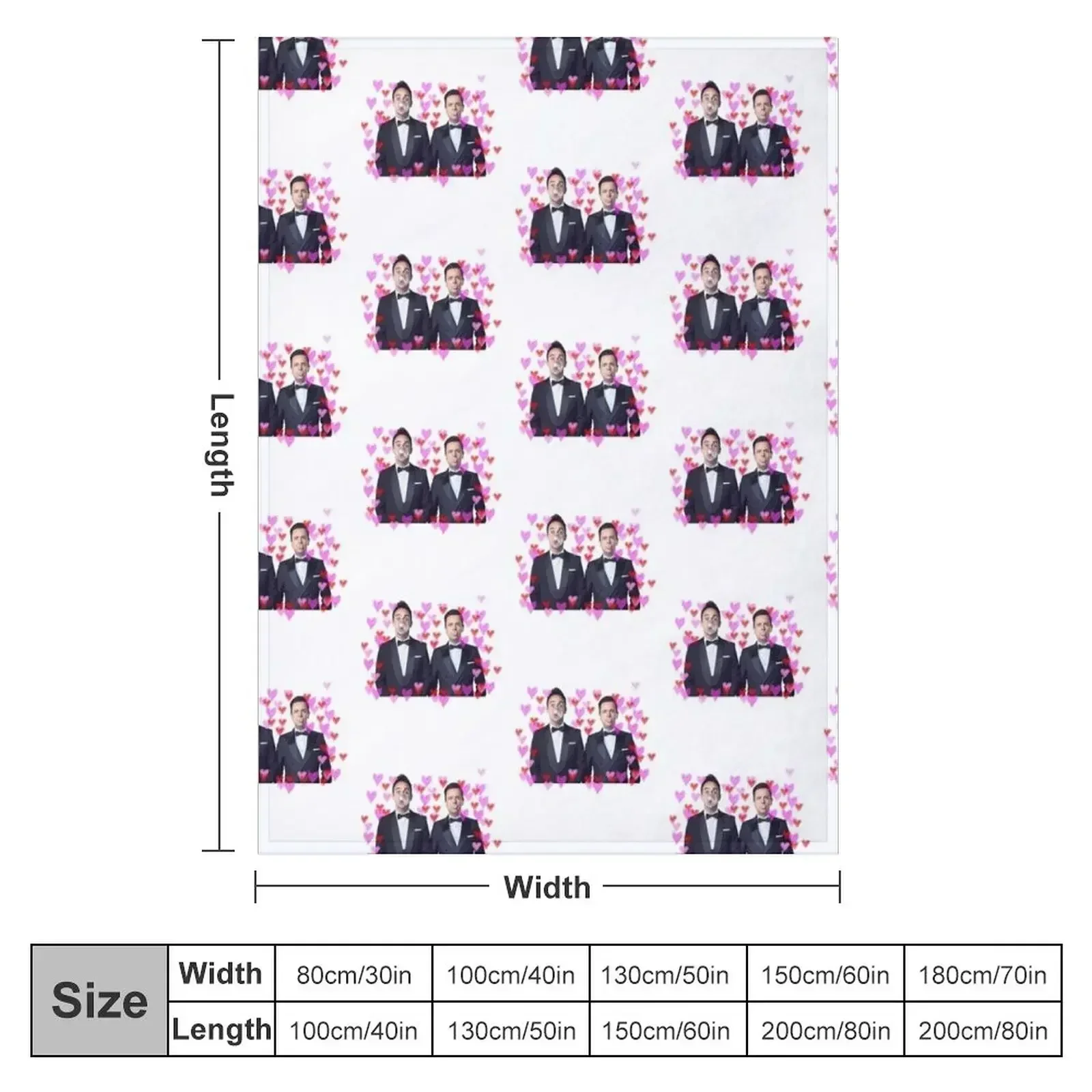 Ant and Dec Hearts Bubblegum Throw Blanket Camping Decorative Beds Bed covers Fashion Sofas Cute Plaid Blankets
