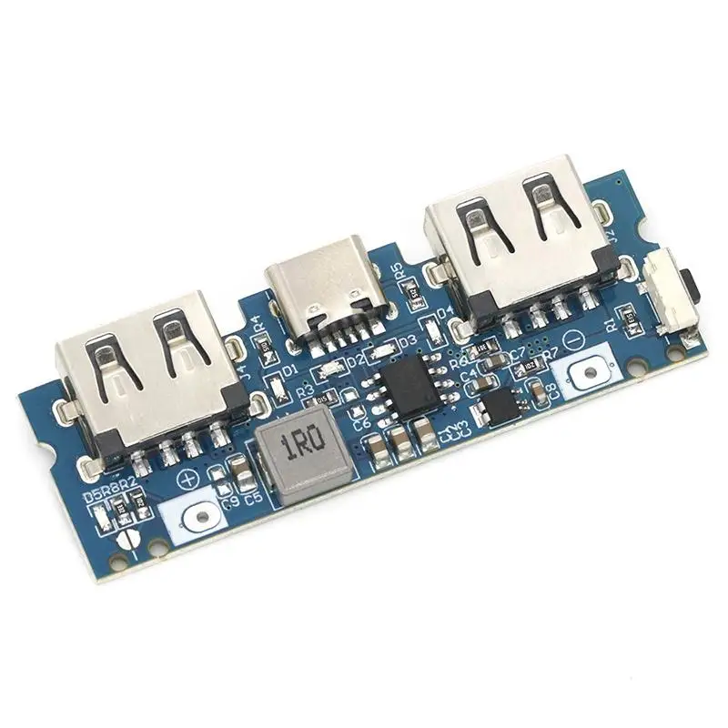 ⑥ Lithium Battery Charger Board LED Dual USB 5V 2.4A Micro/Type-C USB Mobile Power Bank 18650 Charging Module Circuit Protection