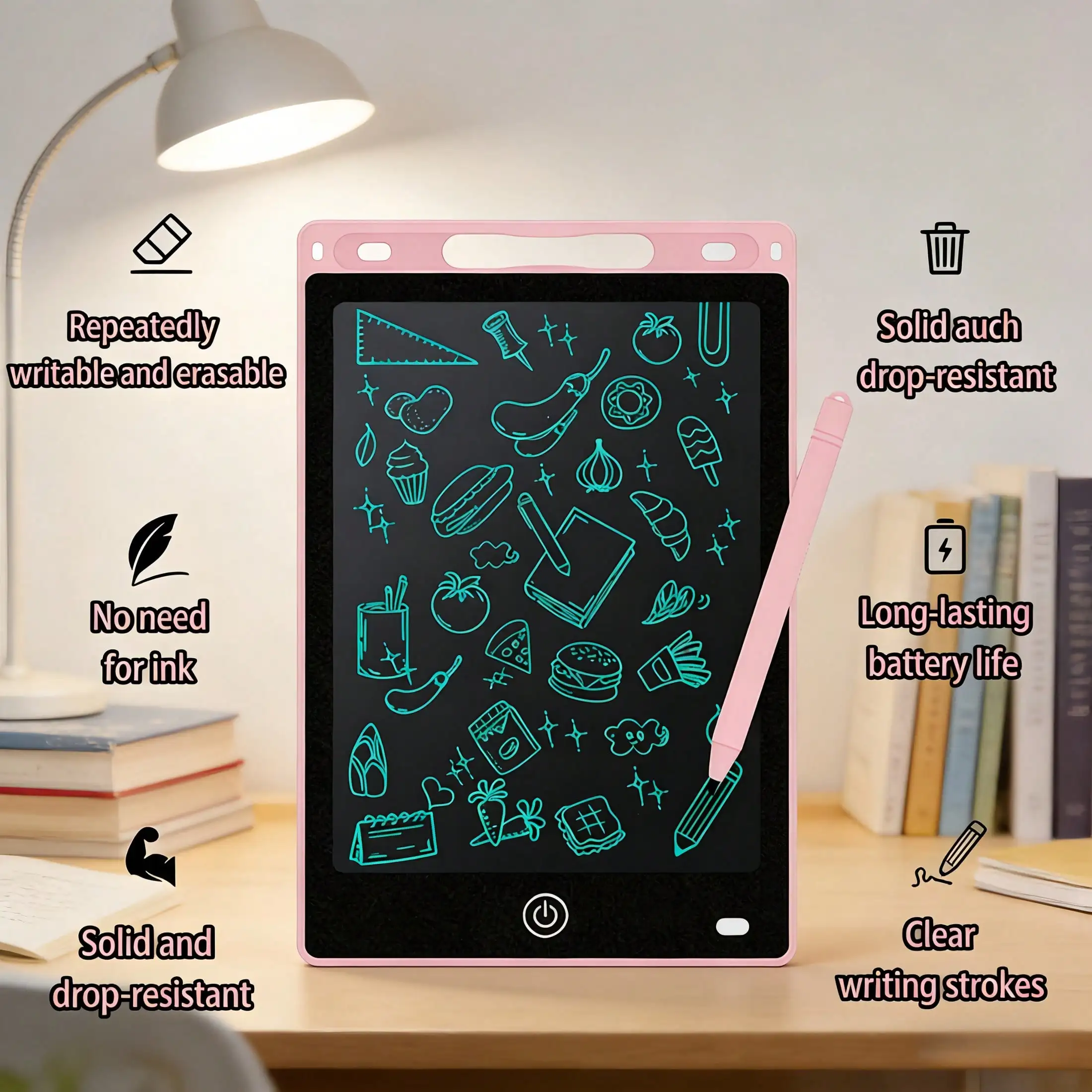 LCD Writing Tablet for Kids, Erasable Reusable Electronic Drawing Board, Portable No Ink Doodle Sketch Pad, Educational Learning Toy Gift for Boys Girls view 6