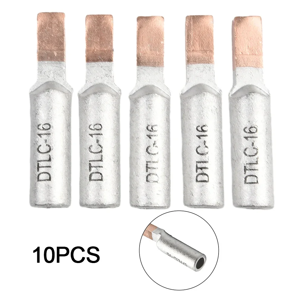 10x DTLC Wire Terminal Cable Lugs Wiring Connector For Circuit Breaker 10-25mm2 Copper-Aluminum Terminal Wire Cable Lugs Bare