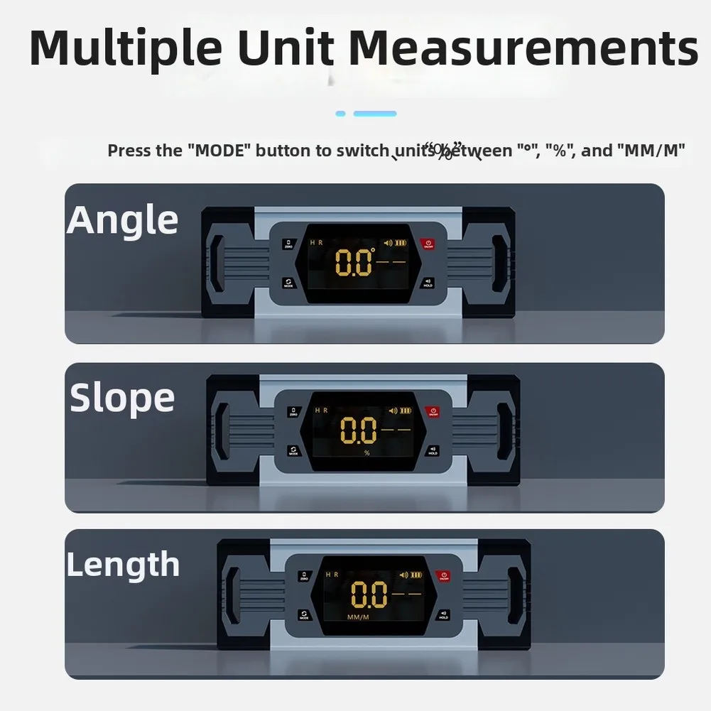 Touchscreen Digital Level with Dual Measurement Capability Large Display and Buzzer for Repetitive Alignment Work
