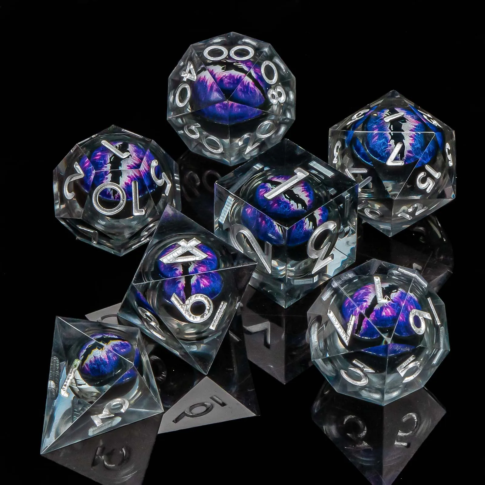

Sharp Edge Liquid Core Beholder Eye Dice Set DND, 7 Pcs Polyhedral Dungeon and Dragon D&D Dice, RPG D and D Role Playing Dice