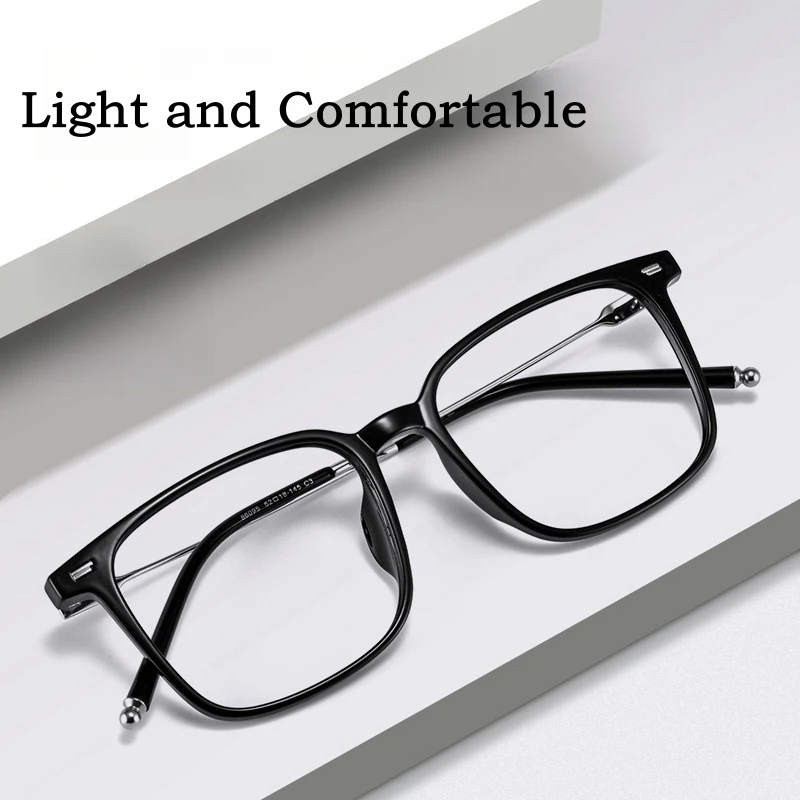 YIMARUILI Retro Square Glasses Men and Women Ultralight Titanium TR90 Thin Legs Design Optical Prescription Eyeglasses Frame 609