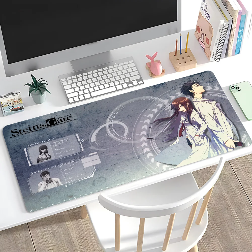 Japanese Classic Anime Steins Gate Cool Mousepad Large Anti-Slip Mouse Pad Stitched Edges Mat Desk Laptop Gaming​ Keyboard Pad