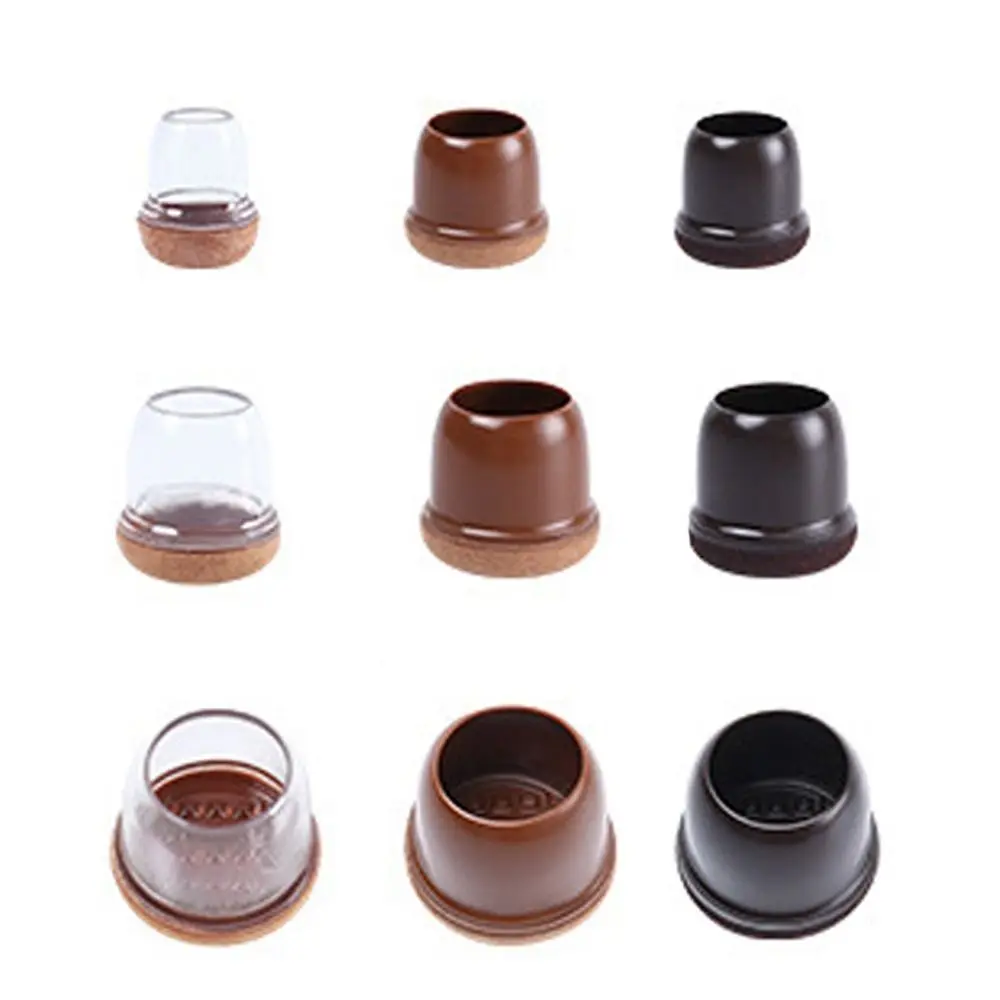 4PCS New TPE Table Leg Protector Covers Felt Floor Protectors Table Foot Pads Circular Non-Slip Chair Foot Caps Chair Leg