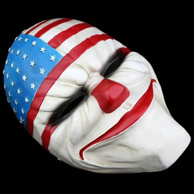 Payday 2. Maska żywiczna Heist Dallas/Wolf/Chains/Hoxton Cosplay Halloween Collection Horror Clown Masquerade Carnaval Costume Props