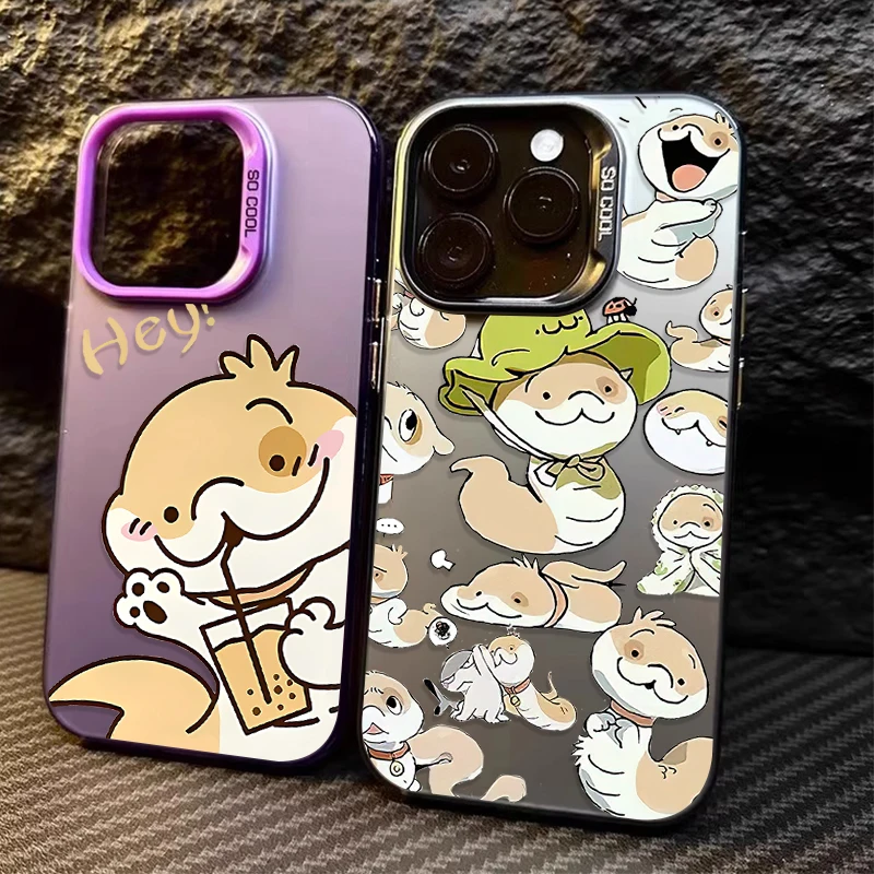 Lovely Snake Dog Matte Case for Xiaomi Redmi Note 13 12 11 Pro Plus 4G 5G 12S 11S 10S 10 9 9S 8 12C 13C A3 Shockproof Back Cover