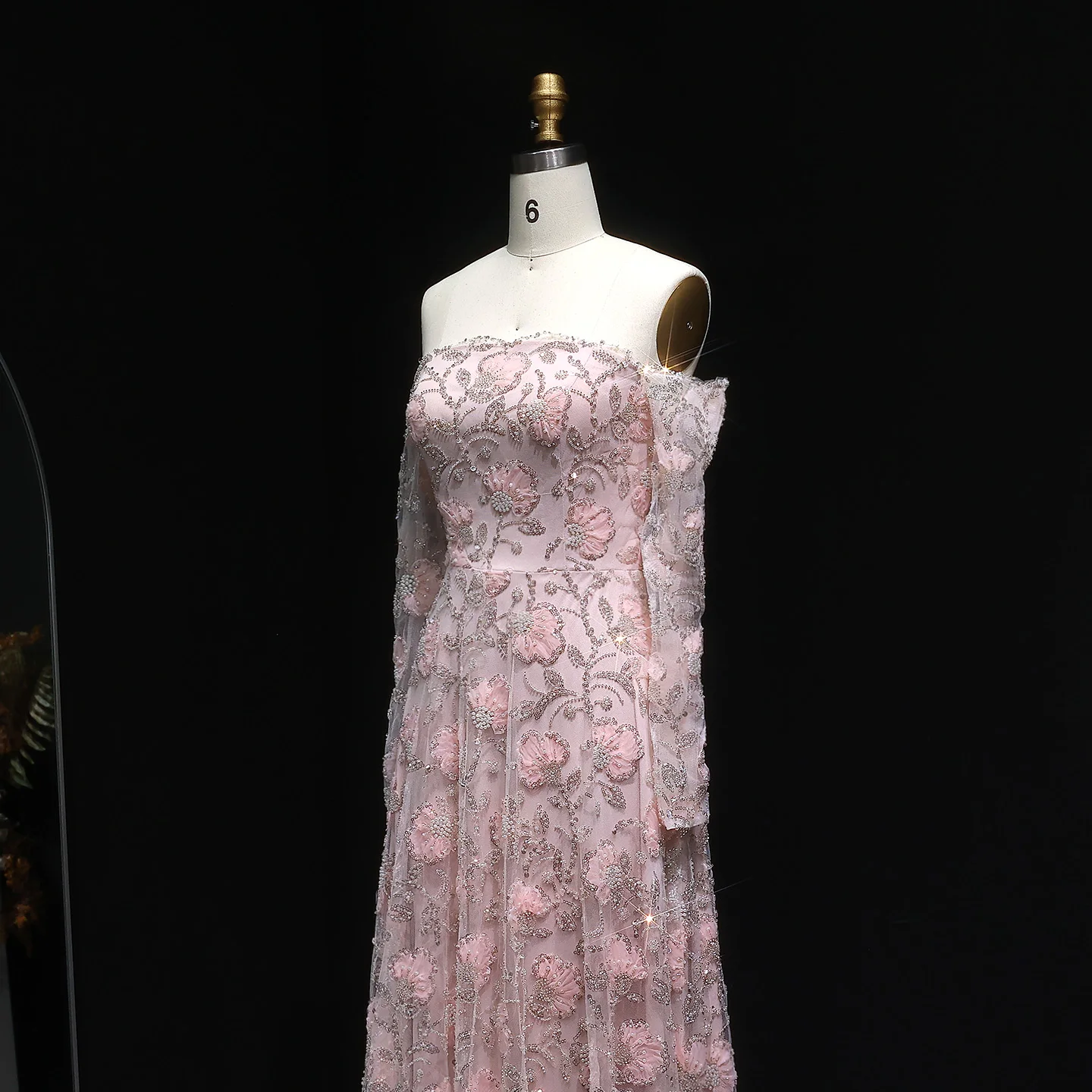 Sharon disse elegante fora do ombro vestido de noite manga longa luxruy frisado árabe festa vestidos de baile para mulher ss638 personalizado