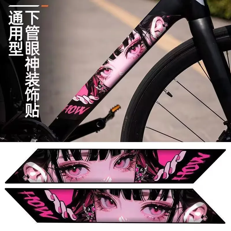Waterproof Anime Bike Stickers Decals for MTB Road Bike Frame Vinyl Decorative Down Tube Decals Cycling Bicycle Sticker Set