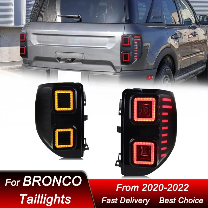 

Pop Car Styling Tail Lights For Ford Bronco Sport 2020-2022 To New Style Full LED Dynamic Turn Signal Light Tail Lamp Assembly