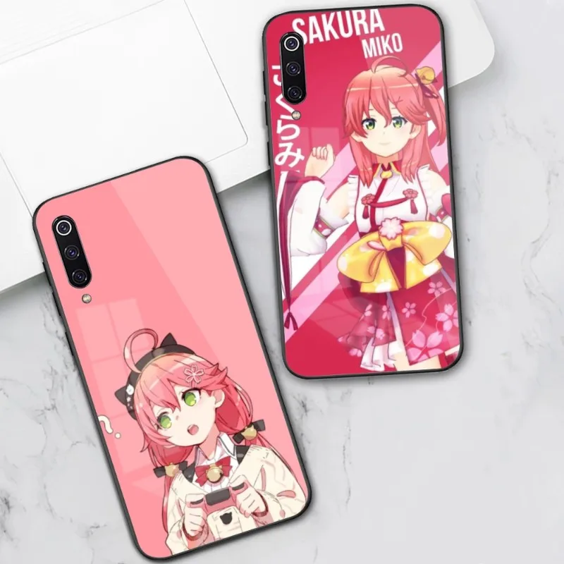 Anime Sakura Miko Phone Case for Xiaomi 13 12 11T 10 9 Lite Redmi Note 11 10 10S Pro 9 9A 8 PC Glass Cover Funda Shell