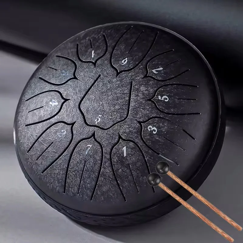 

Hluru 6 Inch Steel Tongue Drum 11 Notes Tank Drum D5 Glucophone Handpan Meditation Yoga Gift for Kids